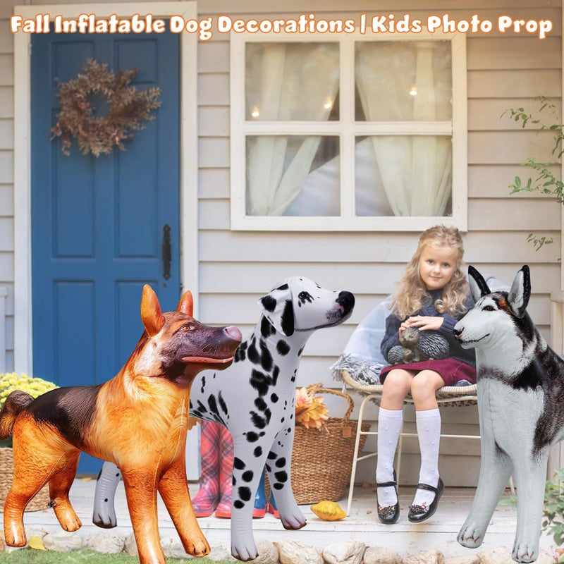 Jet Creations Dog Inflatable 3-Pack â€“ Husky, Dalmatian & German Shepherd (30" Tall) â€“ Halloween & Fall Decorations for Home, Office, Birthday Parties, Photo Props, Toys for Ages 3+ - Image 3